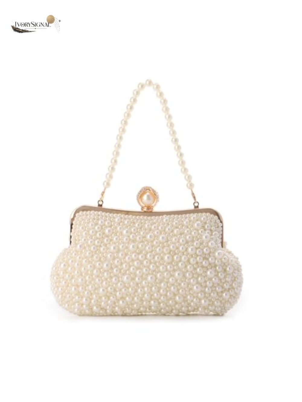 Pearl Crystal Beaded Clutch Purse for Wedding Prom Evening Handbag
